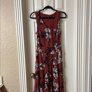 Vera Wang Red Sleeveless V-Neck Maxi Sundress